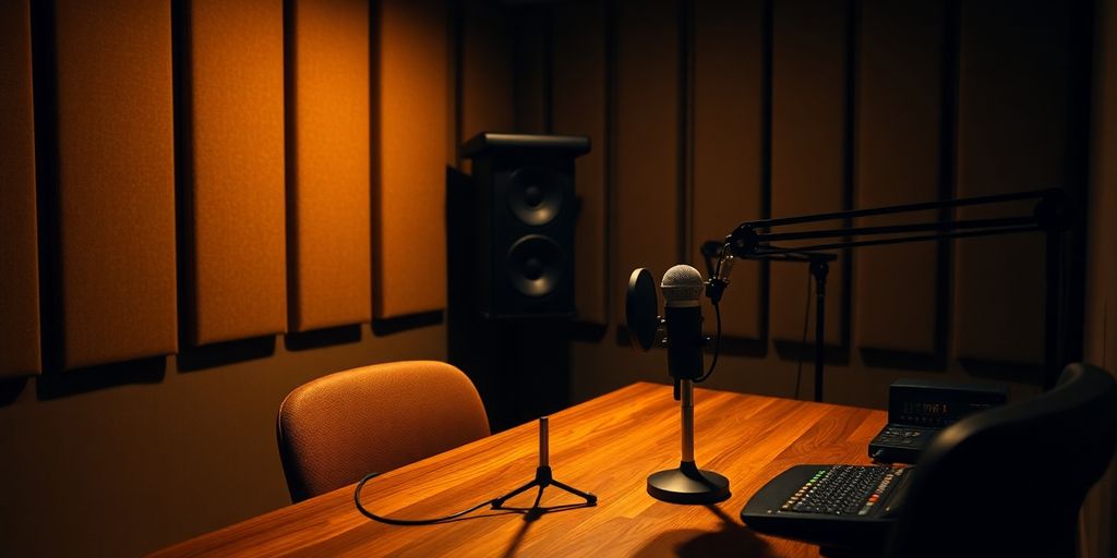 Podcast background ambiance for audio elevation.
